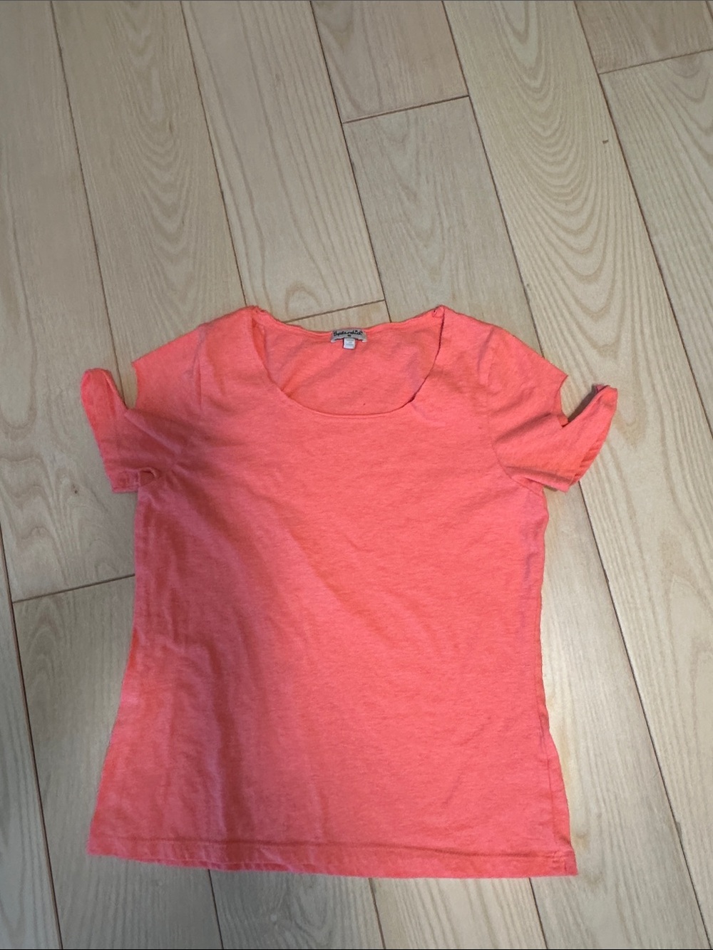 Splendid Kid Short Sleeve Crewneck Tee - Bright Coral